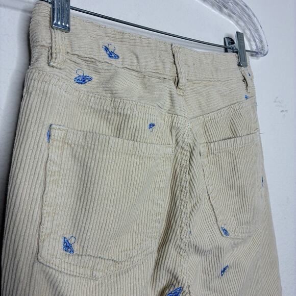 Pacsun Micro Embroidered Mushroom Cream Corduroy 90's Boyfriend Pants 24 - Picture 8 of 10